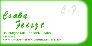 csaba feiszt business card